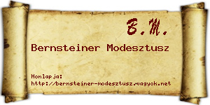 Bernsteiner Modesztusz névjegykártya